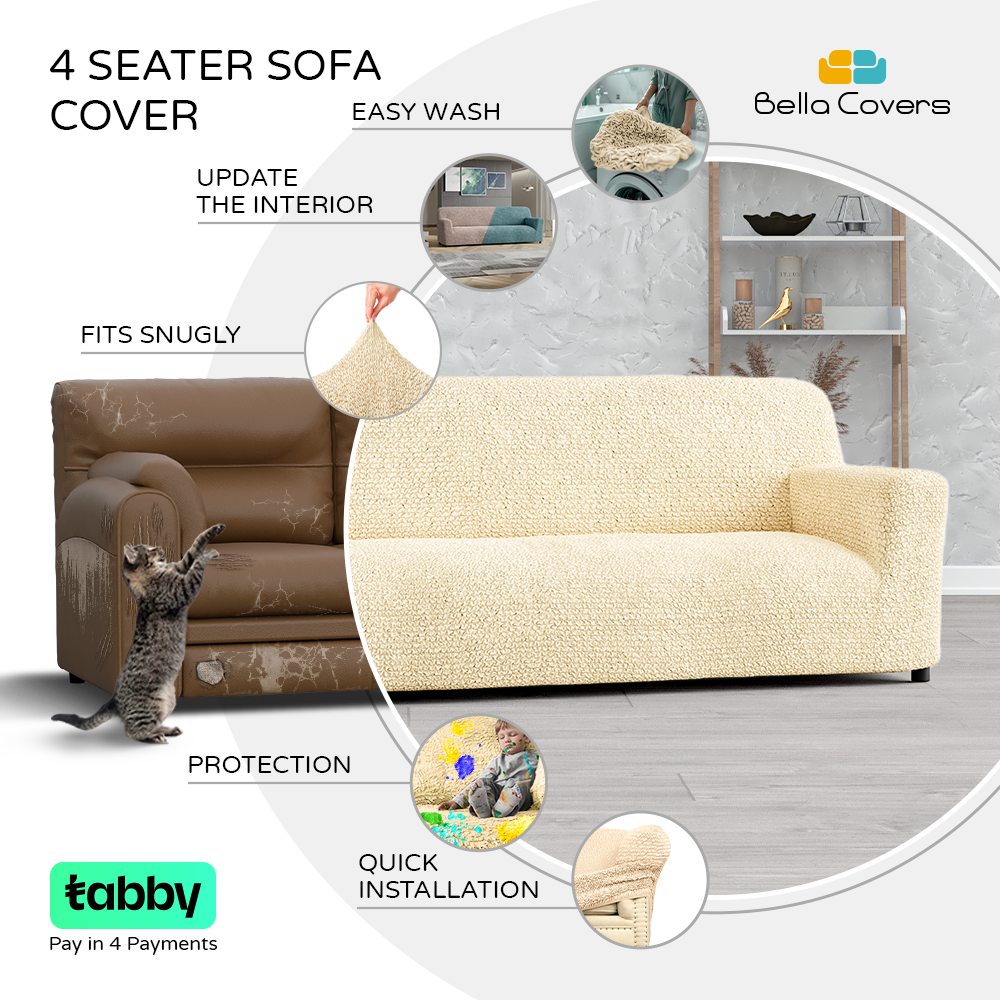 Buy Premium 4 Seater Sofa Cover Transform Your Home BellaCovers UAE Bella Covers